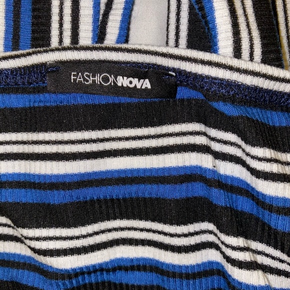 fashion nova two piece set blue black and white - Picture 4 of 5